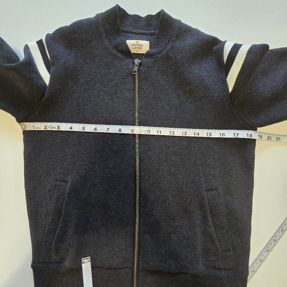 Marine Layer Ashton Bomber Heather Charcoal Black Women's Small - Picture 7 of 11